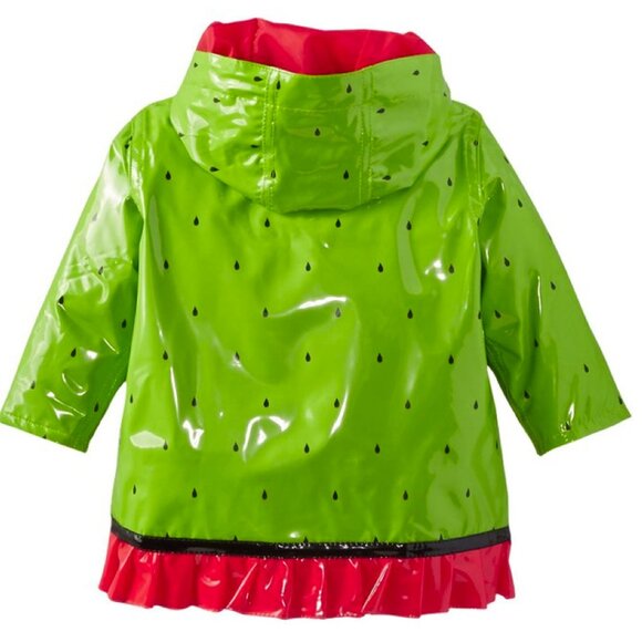 Wippette Baby Girls Coat Watermelon Raincoat Green Hooded Jacket Size 12 Months - Picture 8 of 10